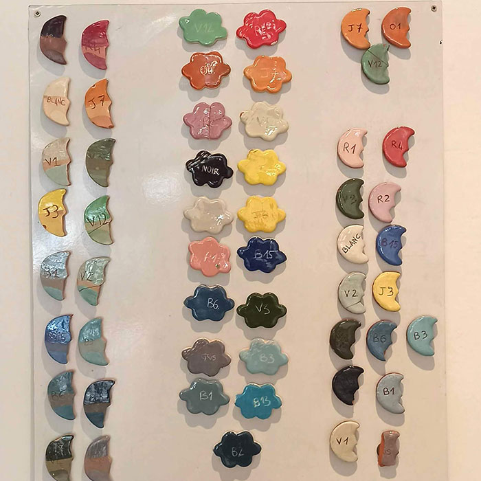 Nuancier couleurs poterie